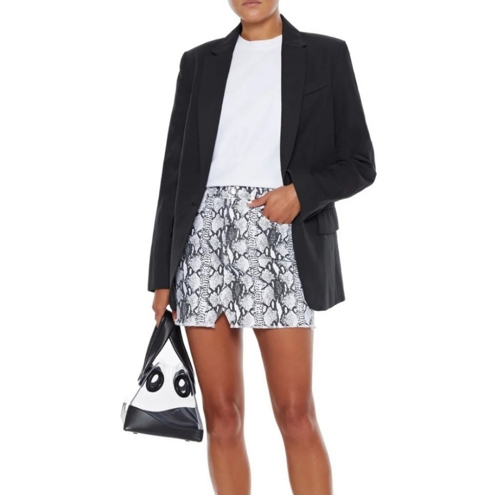 Frame Denim Python Mini Skirt Size 24 - Picture 3 of 9
